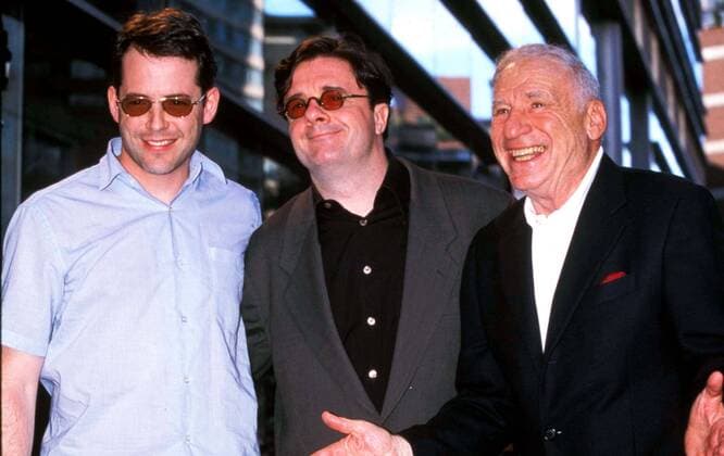 K22234AR. THE PRODUCERS; THE NEW MEL BROOKS MUSICAL CD SIGNING..MATTHEW BRODERICK, NATHAN LANE, AND .MEL BROOKS. ANDREA RENAULT - 2001.MELBROOKSRETRO - ZUMAg49_ 20060324_gaf_g115_061 Copyright: xAndreaxRenaultx