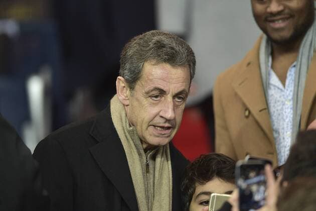 Nicolas Sarkozy besucht Fußballspiel von Monaco in Paris Nicolas Sarkozy CELEBRITES : PSG vs Monaco - L1 - 29 01 2017 JBAutissier 