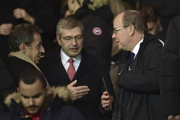 Fürst Albert II. von Monaco besucht Fußballspiel von Monaco in Paris Nicolas Sarkozy Dmitri Rybolovlev - president (Monaco) SAS Prince ALbert II de Monaco CELEBRITES : PSG vs Monaco - L1 - 29 01 2017 JBAutissier 