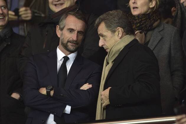 Nicolas Sarkozy besucht Fußballspiel von Monaco in Paris Jean Claude Blanc - Directeur General delegue du PSG Nicolas Sarkozy CELEBRITES : PSG vs Monaco - L1 - 29 01 2017 JBAutissier 