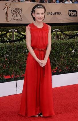 Actress Millie Bobby Brown arrives for the the 23rd annual SAG Awards held at the Shrine Auditorium in Los Angeles on January 29, 2017. The Screen Actors Guild Awards will be broadcast live on TNT and TBS.  LAP20170129035 JIMxRUYMEN