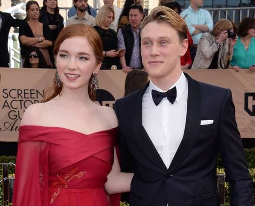 Actress Annalise Basso (L) and actor George MacKay arrive for the the 23rd annual SAG Awards held at the Shrine Auditorium in Los Angeles on January 29, 2017. The Screen Actors Guild Awards will be broadcast live on TNT and TBS.  LAP20170129056 JIMxRUYMEN