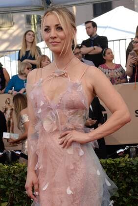Actress Kaley Cuoco arrives for the the 23rd annual SAG Awards held at the Shrine Auditorium in Los Angeles on January 29, 2017. The Screen Actors Guild Awards will be broadcast live on TNT and TBS.  LAP20170129364 JIMxRUYMEN