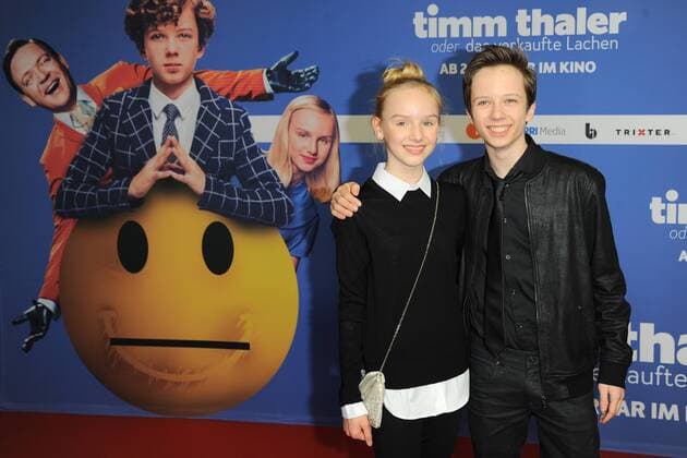 Jule Hermann, Arved Friese Ankunft, roter Teppich zur Kinderfilm Premiere Timm Thaler im Zoo Palast in Berlin, am 29.01.2016