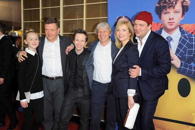 Jule Hermann, Justua von Donanyi, Arved Friese, Andreas Dresen, Nadja Uhl, Charly Huebner Ankunft, roter Teppich zur Kinderfilm Premiere Timm Thaler im Zoo Palast in Berlin, am 29.01.2016