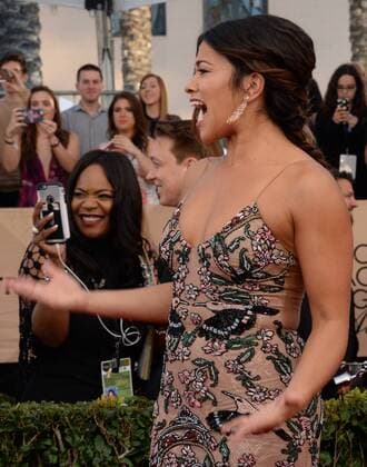 Actress Michelle Rodriguez arrives for the the 23rd annual SAG Awards held at the Shrine Auditorium in Los Angeles on January 29, 2017. The Screen Actors Guild Awards will be broadcast live on TNT and TBS.  LAP20170129517 JIMxRUYMEN