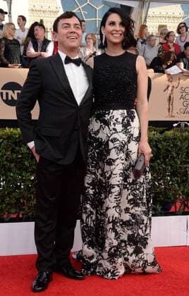 Actor Joe Lo Truglio (L) and Beth Dover arrive for the the 23rd annual SAG Awards held at the Shrine Auditorium in Los Angeles on January 29, 2017. The Screen Actors Guild Awards will be broadcast live on TNT and TBS.  LAP20170129764 JIMxRUYMEN