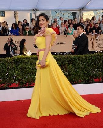 Actress Salma Hayek arrives for the the 23rd annual SAG Awards held at the Shrine Auditorium in Los Angeles on January 29, 2017. The Screen Actors Guild Awards will be broadcast live on TNT and TBS.  LAP201701293014 JIMxRUYMEN
