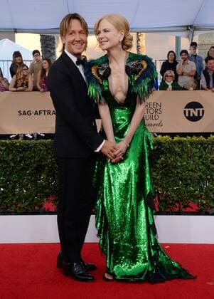 Musician Keith Urban (L) and actress Nicole Kidman arrive for the the 23rd annual SAG Awards held at the Shrine Auditorium in Los Angeles on January 29, 2017. The Screen Actors Guild Awards will be broadcast live on TNT and TBS.  LAP201701293022 JIMxRUYMEN