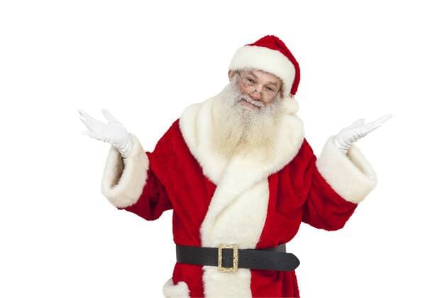 Weihnachtsmann mit Echtbart und offenen Händen (Freisteller) Weihnachtsmann mit Echtbart und offenen Händen (Freisteller)