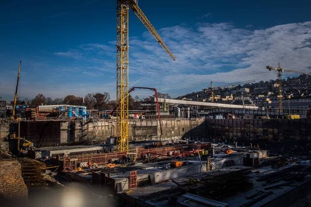 Stuttgart Hauptbahnhof, S21 PK Tunnelbau im Anhydrit und die dafuer erforderlichen Massnahmen. Baustelle Stuttgart Nord(Tunnel). Im Bild: Dr. Ing. Walther Wittke Tunnelbau im Anhydrit, PK