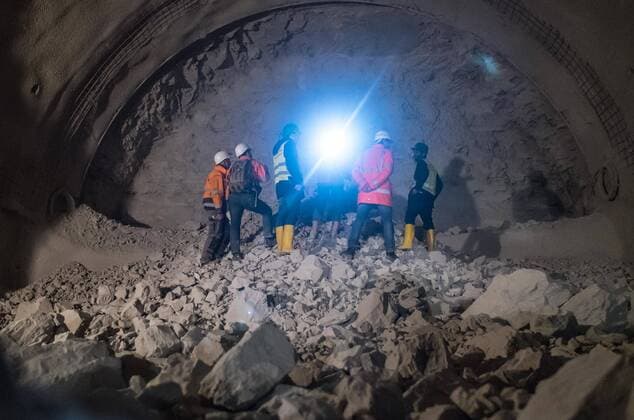 Reportage ueber Mineure auf der S21 Baustelle. Im Bild: Reportage ueber Mineure auf der S21 Baustelle