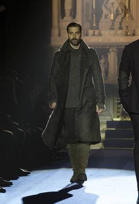 New York Mens Fashion Week Fall 2017 Model walks runway for Joseph Abboud collection during New York Mens Fashion Week Fall 2017 in Saint Stephens Church  LevxRadin