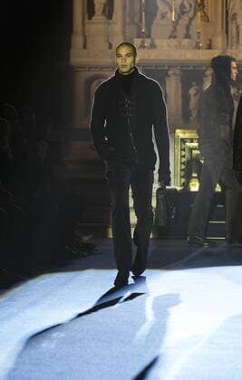 New York Mens Fashion Week Fall 2017 Model walks runway for Joseph Abboud collection during New York Mens Fashion Week Fall 2017 in Saint Stephens Church  LevxRadin