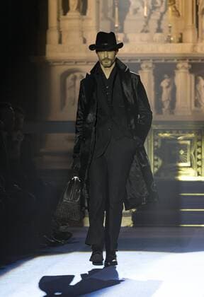 New York Mens Fashion Week Fall 2017 Model walks runway for Joseph Abboud collection during New York Mens Fashion Week Fall 2017 in Saint Stephens Church  LevxRadin