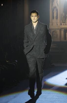 New York Mens Fashion Week Fall 2017 Model walks runway for Joseph Abboud collection during New York Mens Fashion Week Fall 2017 in Saint Stephens Church  LevxRadin