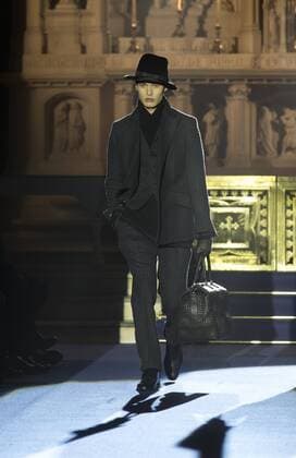 New York Mens Fashion Week Fall 2017 Model walks runway for Joseph Abboud collection during New York Mens Fashion Week Fall 2017 in Saint Stephens Church  LevxRadin