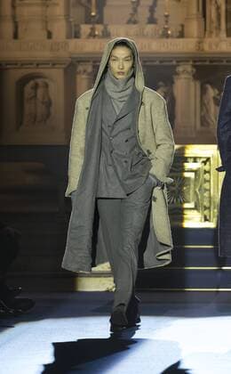 New York Mens Fashion Week Fall 2017 Model walks runway for Joseph Abboud collection during New York Mens Fashion Week Fall 2017 in Saint Stephens Church  LevxRadin
