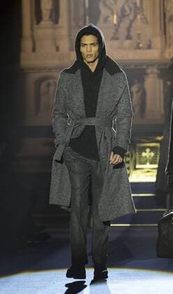 New York Mens Fashion Week Fall 2017 Model walks runway for Joseph Abboud collection during New York Mens Fashion Week Fall 2017 in Saint Stephens Church  LevxRadin