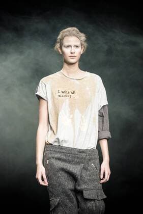 January 31, 2017 - Barcelona, Catalonia, Spain - A model walks the runway at the Oscarleon fashion show presenting the new i close my eyes...i feel you collection during 080 Barcelona Fashion Week Barcelona Spain - ZUMAo105 20170131_zap_o105_080 Copyright: xMatthiasxOesterlex