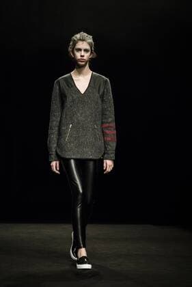 January 31, 2017 - Barcelona, Catalonia, Spain - A model walks the runway at the Oscarleon fashion show presenting the new i close my eyes...i feel you collection during 080 Barcelona Fashion Week Barcelona Spain - ZUMAo105 20170131_zap_o105_093 Copyright: xMatthiasxOesterlex