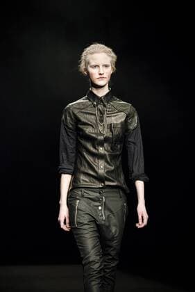 January 31, 2017 - Barcelona, Catalonia, Spain - A model walks the runway at the Oscarleon fashion show presenting the new i close my eyes...i feel you collection during 080 Barcelona Fashion Week Barcelona Spain - ZUMAo105 20170131_zap_o105_094 Copyright: xMatthiasxOesterlex