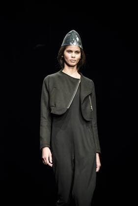 January 31, 2017 - Barcelona, Catalonia, Spain - A model walks the runway at the Miriam Ponsa fashion show presenting the new Autumn Winter 17-18 collection during 080 Barcelona Fashion Week Barcelona Spain - ZUMAo105 20170131_zap_o105_157 Copyright: xMatthiasxOesterlex