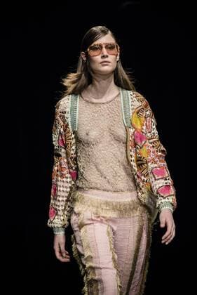 January 31, 2017 - Barcelona, Catalonia, Spain - A model walks the runway at the Custo fashion show presenting the new Way more - SS17 collection during 080 Barcelona Fashion Week Barcelona Spain - ZUMAo105 20170131_zap_o105_197 Copyright: xMatthiasxOesterlex