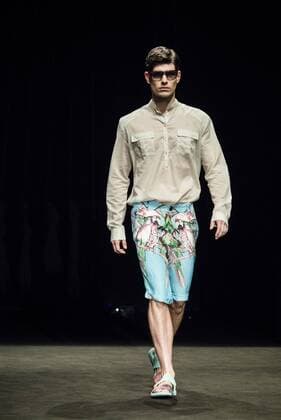 January 31, 2017 - Barcelona, Catalonia, Spain - A model walks the runway at the Custo fashion show presenting the new Way more - SS17 collection during 080 Barcelona Fashion Week Barcelona Spain - ZUMAo105 20170131_zap_o105_201 Copyright: xMatthiasxOesterlex