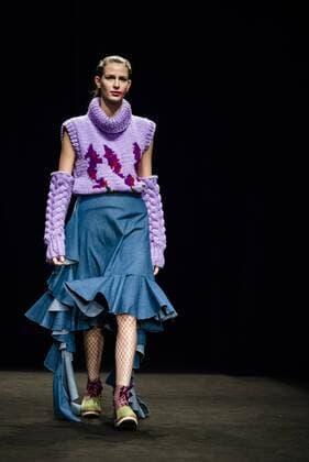 February 1, 2017 - Barcelona, Catalonia, Spain - A model walks the runway at the Anel Yaos fashion show presenting the new Autumn Winter 2017 18 collection during 080 Barcelona Fashion Week Barcelona Spain - ZUMAo105 20170201_zap_o105_001 Copyright: xMatthiasxOesterlex