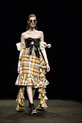 February 1, 2017 - Barcelona, Catalonia, Spain - A model walks the runway at the Anel Yaos fashion show presenting the new Autumn Winter 2017 18 collection during 080 Barcelona Fashion Week Barcelona Spain - ZUMAo105 20170201_zap_o105_014 Copyright: xMatthiasxOesterlex