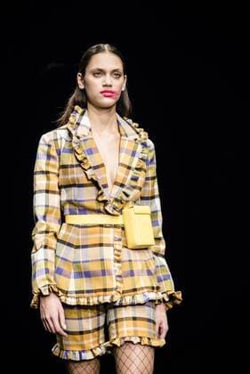 February 1, 2017 - Barcelona, Catalonia, Spain - A model walks the runway at the Anel Yaos fashion show presenting the new Autumn Winter 2017 18 collection during 080 Barcelona Fashion Week Barcelona Spain - ZUMAo105 20170201_zap_o105_030 Copyright: xMatthiasxOesterlex
