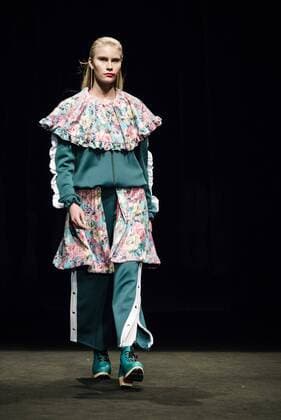 February 1, 2017 - Barcelona, Catalonia, Spain - A model walks the runway at the Anel Yaos fashion show presenting the new Autumn Winter 2017 18 collection during 080 Barcelona Fashion Week Barcelona Spain - ZUMAo105 20170201_zap_o105_033 Copyright: xMatthiasxOesterlex