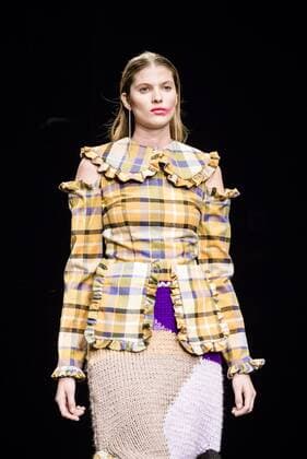 February 1, 2017 - Barcelona, Catalonia, Spain - A model walks the runway at the Anel Yaos fashion show presenting the new Autumn Winter 2017 18 collection during 080 Barcelona Fashion Week Barcelona Spain - ZUMAo105 20170201_zap_o105_035 Copyright: xMatthiasxOesterlex