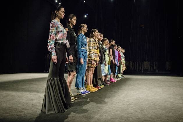 February 1, 2017 - Barcelona, Catalonia, Spain - Models on the runway at the Anel Yaos fashion show presenting the new Autumn Winter 2017 18 collection during 080 Barcelona Fashion Week Barcelona Spain - ZUMAo105 20170201_zap_o105_039 Copyright: xMatthiasxOesterlex