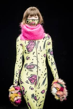 February 1, 2017 - Barcelona, Catalonia, Spain - A model walks the runway at the Krizia Robustella fashion show presenting the new Jolly Death Crew collection during 080 Barcelona Fashion Week Barcelona Spain - ZUMAo105 20170201_zap_o105_092 Copyright: xMatthiasxOesterlex