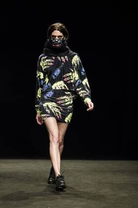 February 1, 2017 - Barcelona, Catalonia, Spain - A model walks the runway at the Krizia Robustella fashion show presenting the new Jolly Death Crew collection during 080 Barcelona Fashion Week Barcelona Spain - ZUMAo105 20170201_zap_o105_095 Copyright: xMatthiasxOesterlex