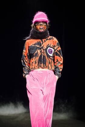 February 1, 2017 - Barcelona, Catalonia, Spain - A model walks the runway at the Krizia Robustella fashion show presenting the new Jolly Death Crew collection during 080 Barcelona Fashion Week Barcelona Spain - ZUMAo105 20170201_zap_o105_102 Copyright: xMatthiasxOesterlex