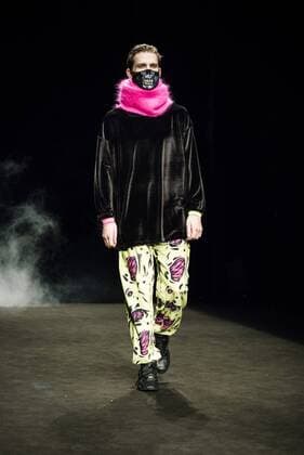 February 1, 2017 - Barcelona, Catalonia, Spain - A model walks the runway at the Krizia Robustella fashion show presenting the new Jolly Death Crew collection during 080 Barcelona Fashion Week Barcelona Spain - ZUMAo105 20170201_zap_o105_117 Copyright: xMatthiasxOesterlex