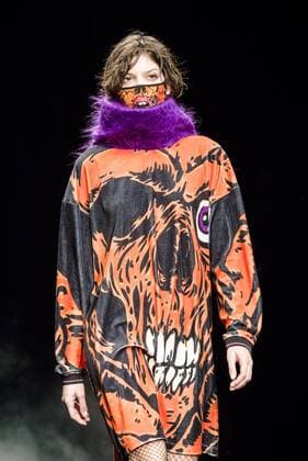 February 1, 2017 - Barcelona, Catalonia, Spain - A model walks the runway at the Krizia Robustella fashion show presenting the new Jolly Death Crew collection during 080 Barcelona Fashion Week Barcelona Spain - ZUMAo105 20170201_zap_o105_125 Copyright: xMatthiasxOesterlex