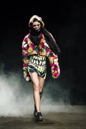February 1, 2017 - Barcelona, Catalonia, Spain - A model walks the runway at the Krizia Robustella fashion show presenting the new Jolly Death Crew collection during 080 Barcelona Fashion Week Barcelona Spain - ZUMAo105 20170201_zap_o105_126 Copyright: xMatthiasxOesterlex