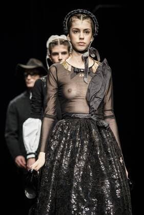 February 1, 2017 - Barcelona, Catalonia, Spain - A model walks the runway at the Antonio Miro fashion show presenting the new Origens collection during 080 Barcelona Fashion Week Barcelona Spain - ZUMAo105 20170201_zap_o105_149 Copyright: xMatthiasxOesterlex