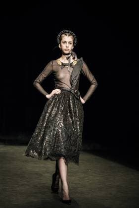 February 1, 2017 - Barcelona, Catalonia, Spain - A model walks the runway at the Antonio Miro fashion show presenting the new Origens collection during 080 Barcelona Fashion Week Barcelona Spain - ZUMAo105 20170201_zap_o105_150 Copyright: xMatthiasxOesterlex