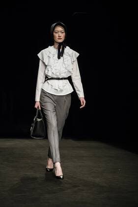 February 1, 2017 - Barcelona, Catalonia, Spain - A model walks the runway at the Antonio Miro fashion show presenting the new Origens collection during 080 Barcelona Fashion Week Barcelona Spain - ZUMAo105 20170201_zap_o105_152 Copyright: xMatthiasxOesterlex