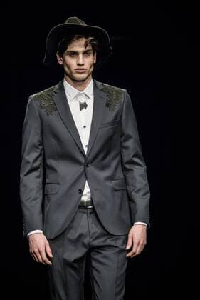 February 1, 2017 - Barcelona, Catalonia, Spain - A model walks the runway at the Antonio Miro fashion show presenting the new Origens collection during 080 Barcelona Fashion Week Barcelona Spain - ZUMAo105 20170201_zap_o105_188 Copyright: xMatthiasxOesterlex