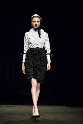 February 1, 2017 - Barcelona, Catalonia, Spain - A model walks the runway at the Antonio Miro fashion show presenting the new Origens collection during 080 Barcelona Fashion Week Barcelona Spain - ZUMAo105 20170201_zap_o105_184 Copyright: xMatthiasxOesterlex