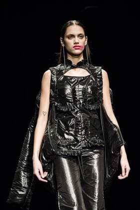February 1, 2017 - Barcelona, Catalonia, Spain - A model walks the runway at the Anel Yaos fashion show presenting the new Autumn Winter 2017 18 collection during 080 Barcelona Fashion Week. Barcelona Spain - ZUMAo105 20170201_zap_o105_002 Copyright: xMatthiasxOesterlex