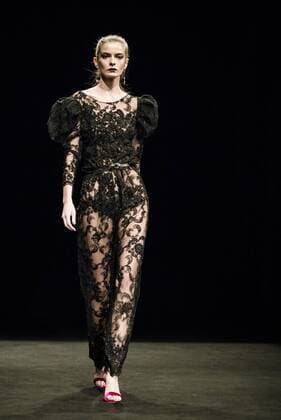 February 1, 2017 - Barcelona, Catalonia, Spain - A model walks the runway at the ZE Garcia fashion show presenting the new Dualismo collection during 080 Barcelona Fashion Week Barcelona Spain - ZUMAo105 20170201_zap_o105_255 Copyright: xMatthiasxOesterlex