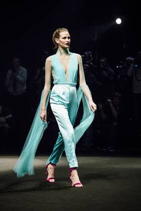 February 1, 2017 - Barcelona, Catalonia, Spain - A model walks the runway at the ZE Garcia fashion show presenting the new Dualismo collection during 080 Barcelona Fashion Week Barcelona Spain - ZUMAo105 20170201_zap_o105_272 Copyright: xMatthiasxOesterlex