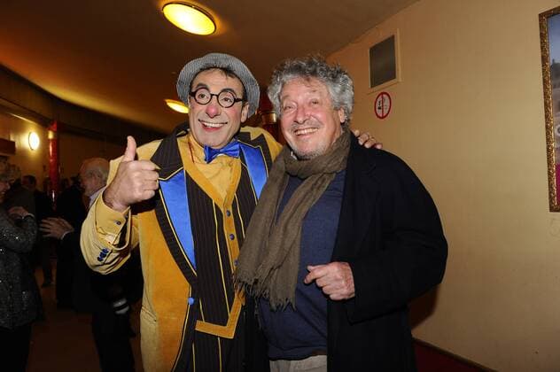 Volker Brandt mit Clown 2. Winterpremiere Circus Krone Kronebau Manege Muenchen 01.02..2017